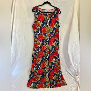 Women’s vintage 90’s Teddi maxi dress tropical print size 2X